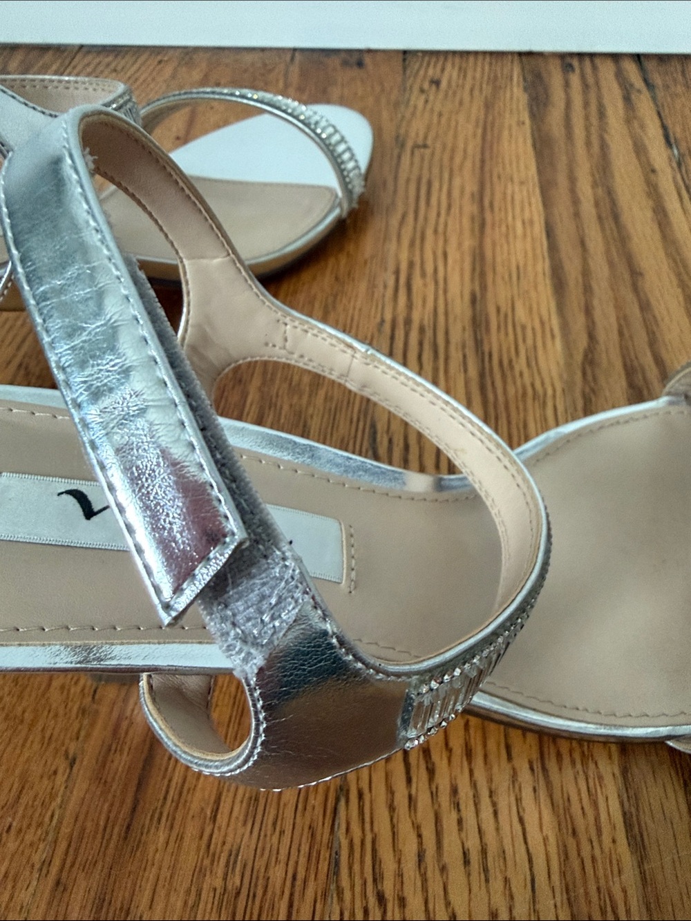 Nina Silver Crystal-Embellished Slingback Heels - Picture 6 of 7